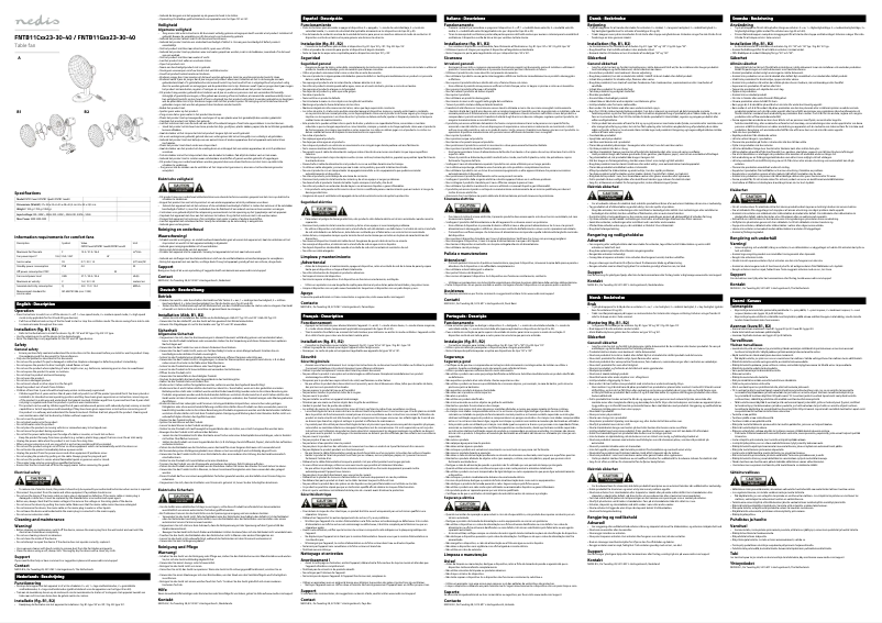 Page n°1 - Manuel utilisateur Nedis FNTB11CBK30