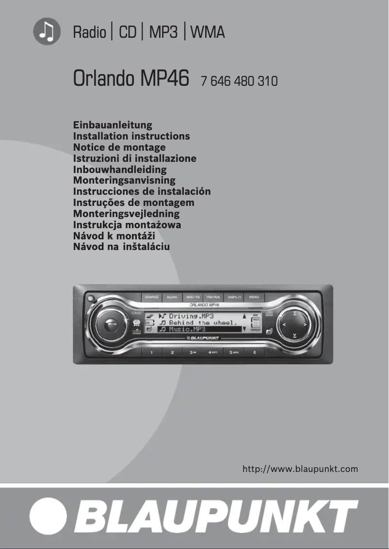 Page n°1 - Manuel utilisateur Blaupunkt Orlando MP46