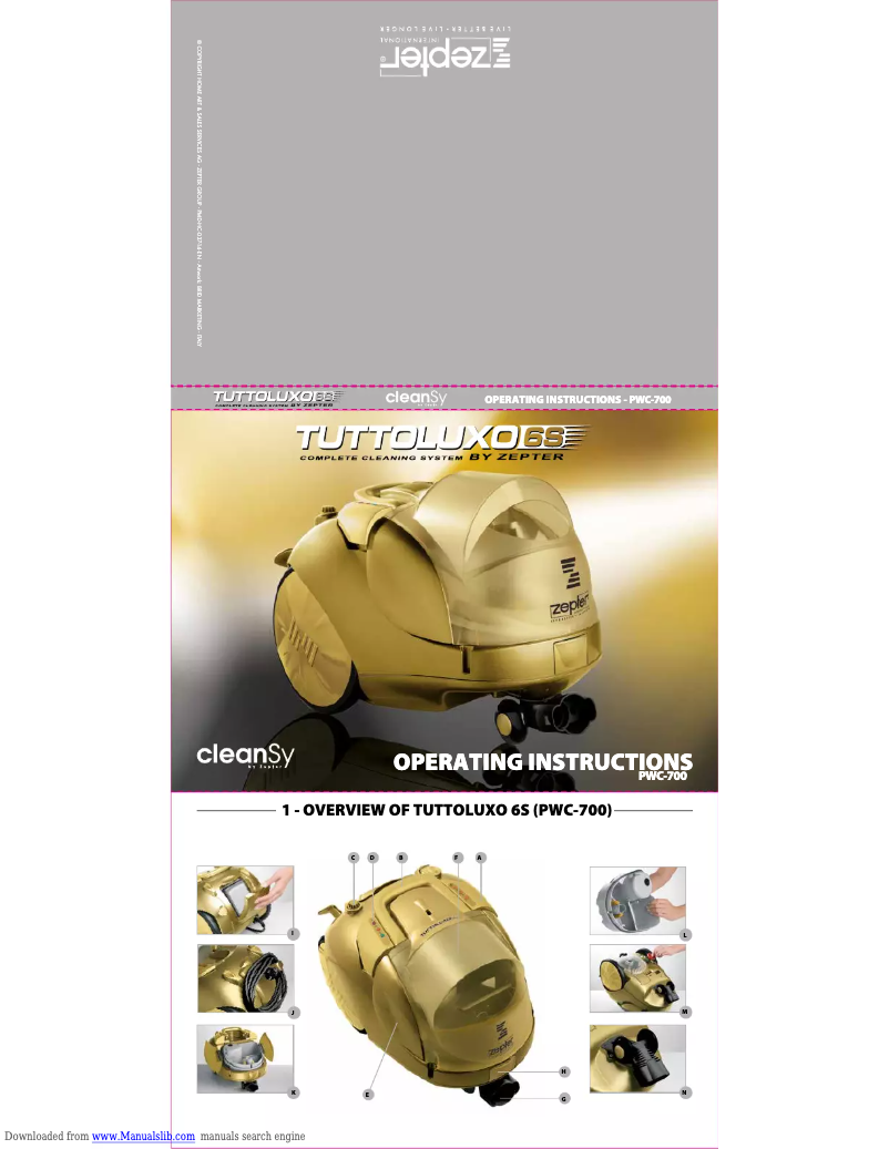 Page n°1 - Manuel utilisateur Zepter Tuttoluxo 6S cleanSy PWC-700