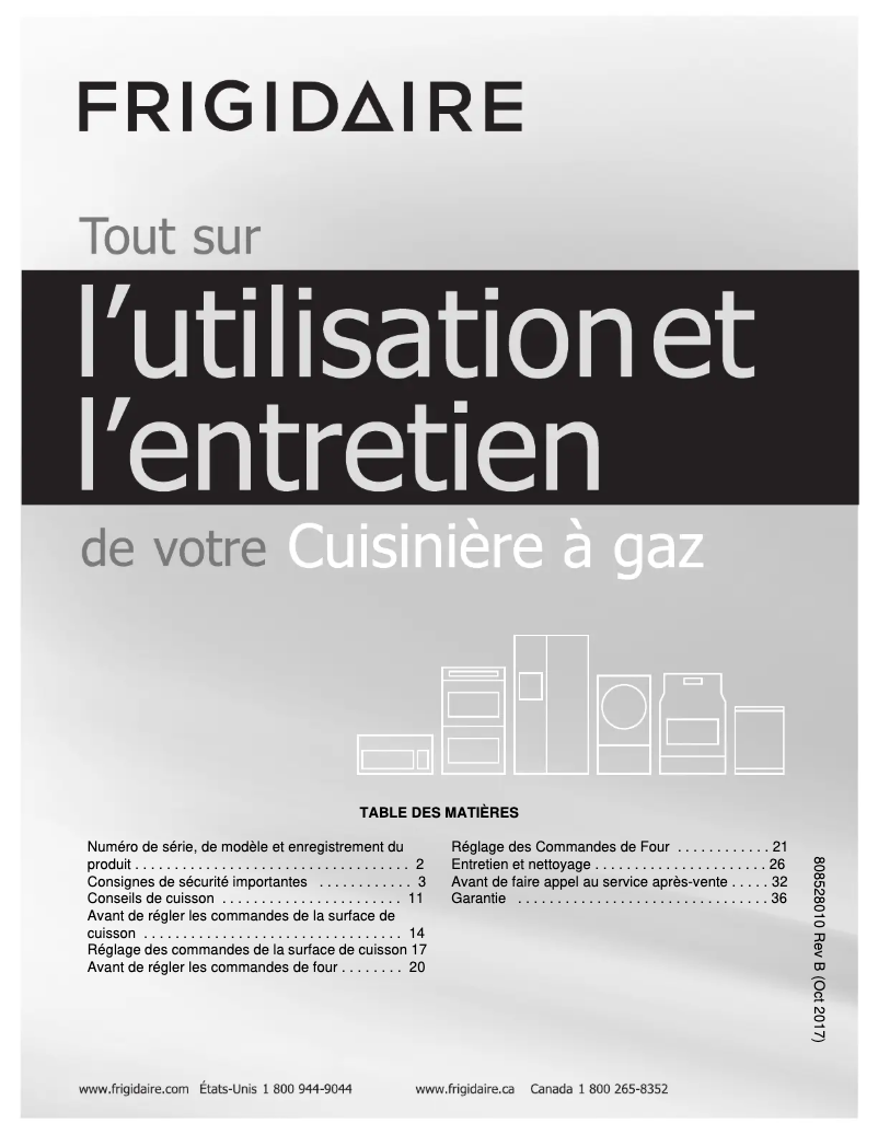 Page n°1 - Manuel utilisateur Frigidaire FFGF3051TW