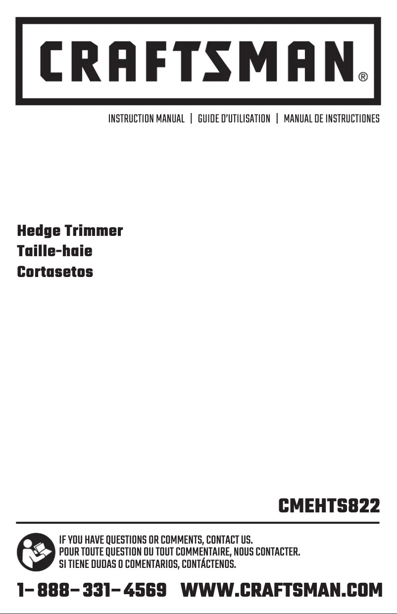 Page 1 de la notice Manuel utilisateur Craftsman CMEHTS822