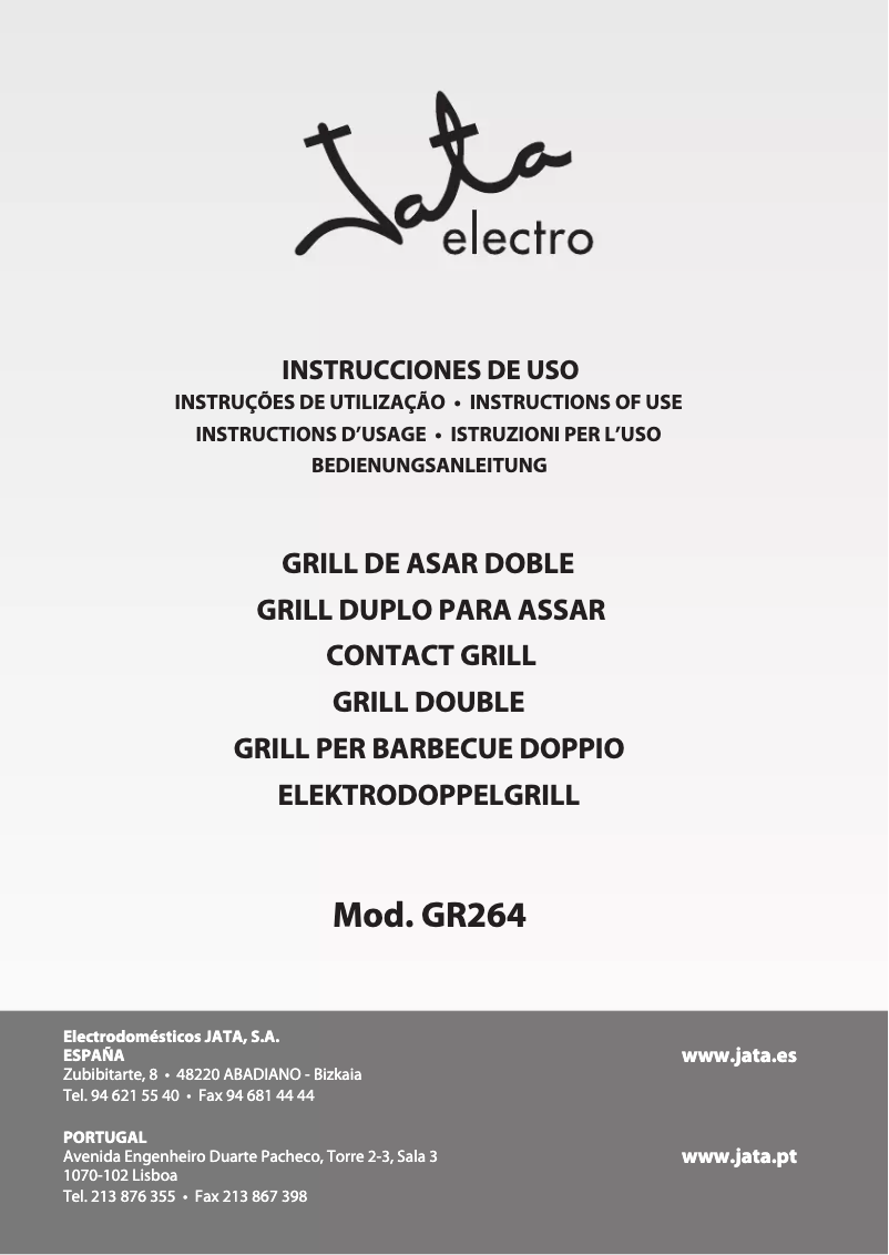 Page n°1 - Manuel utilisateur Jata GR264