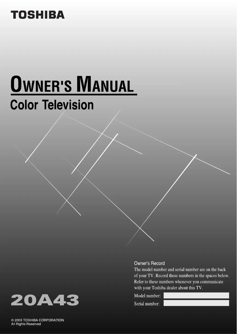Page n°1 - Manuel utilisateur Toshiba 20A43