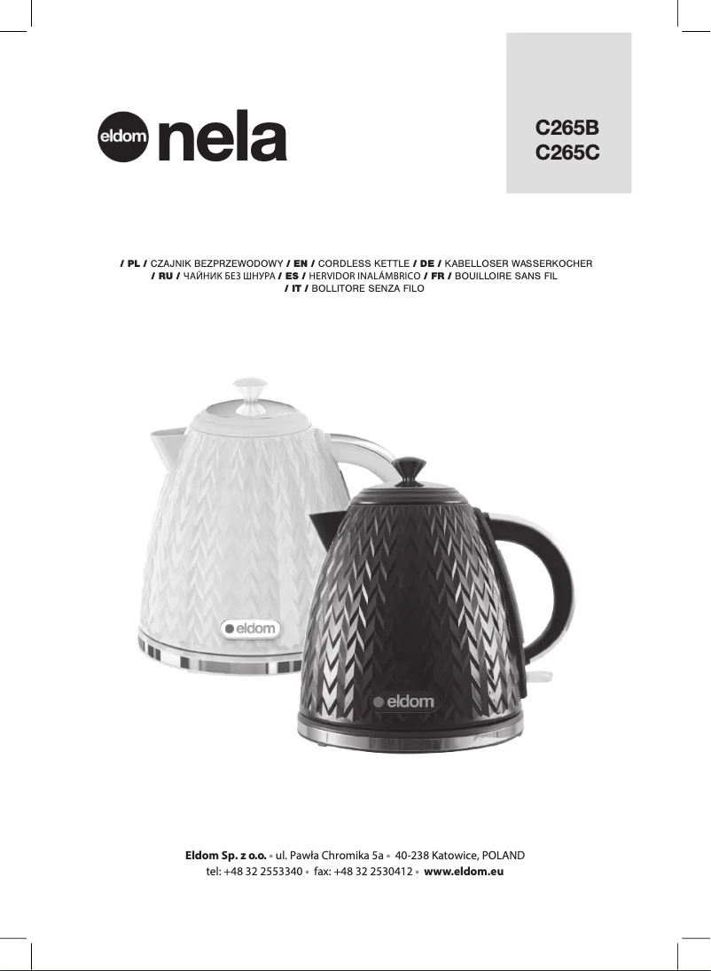 Page n°1 - Manuel utilisateur Eldom Nela C265C