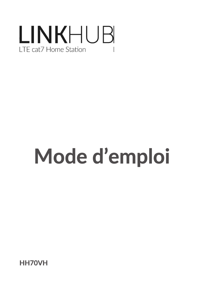 Page n°1 - Manuel utilisateur Alcatel LinkHub HH70