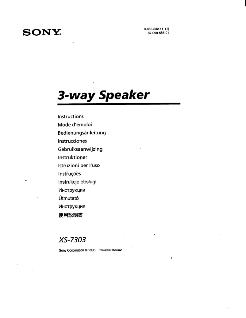 Image de la première page du manuel de l'appareil XS-7303