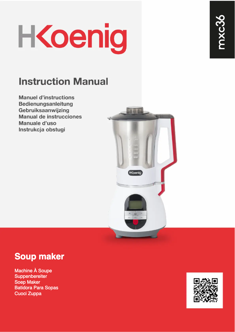 Page 1 de la notice Manuel utilisateur H.Koenig MXC36