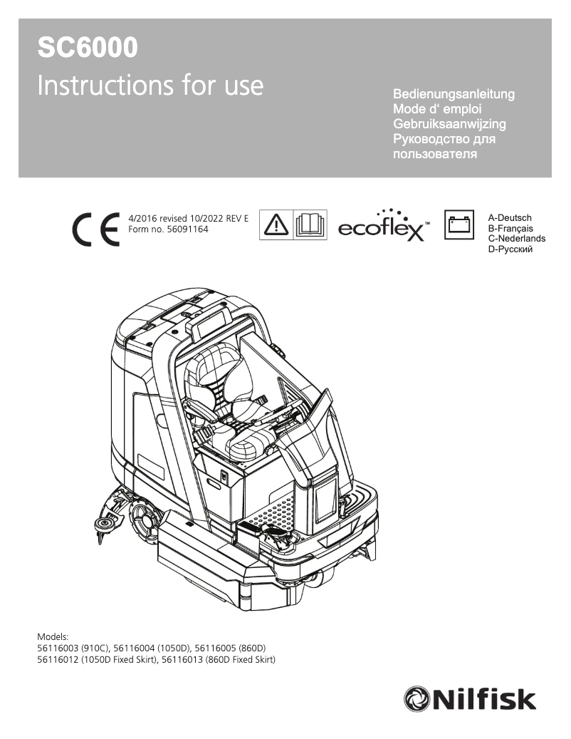 Image de la première page du manuel de l'appareil SC6000