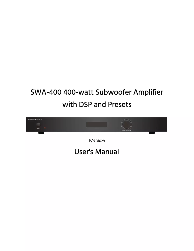Page 1 de la notice Manuel utilisateur Monoprice SWA-400