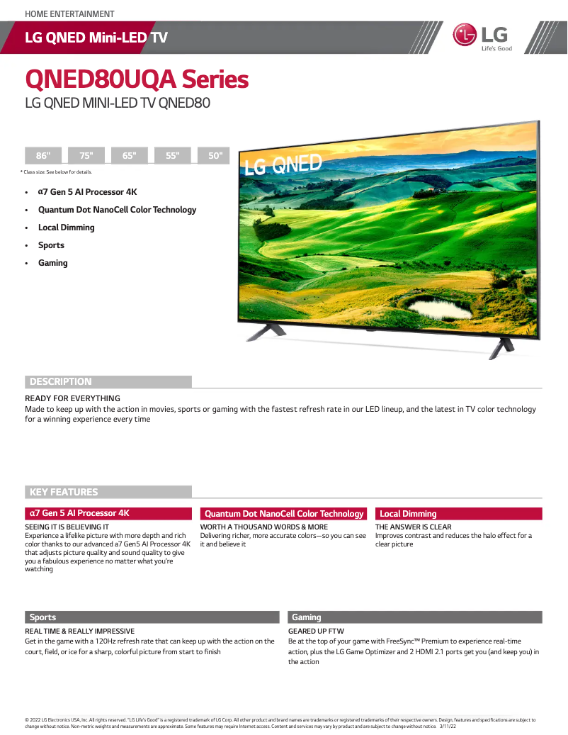 Imagen de la primera página del manual del dispositivo 65QNED80UQA