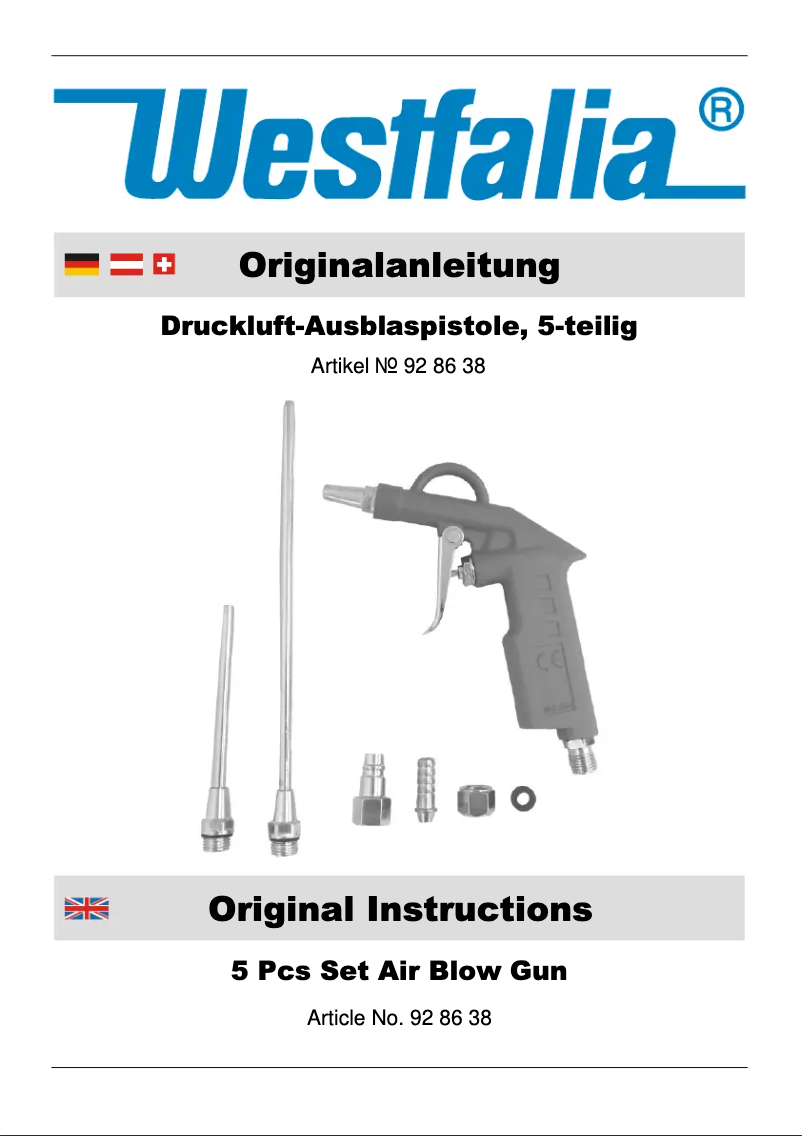 Page 1 de la notice Manuel utilisateur Westfalia 928638