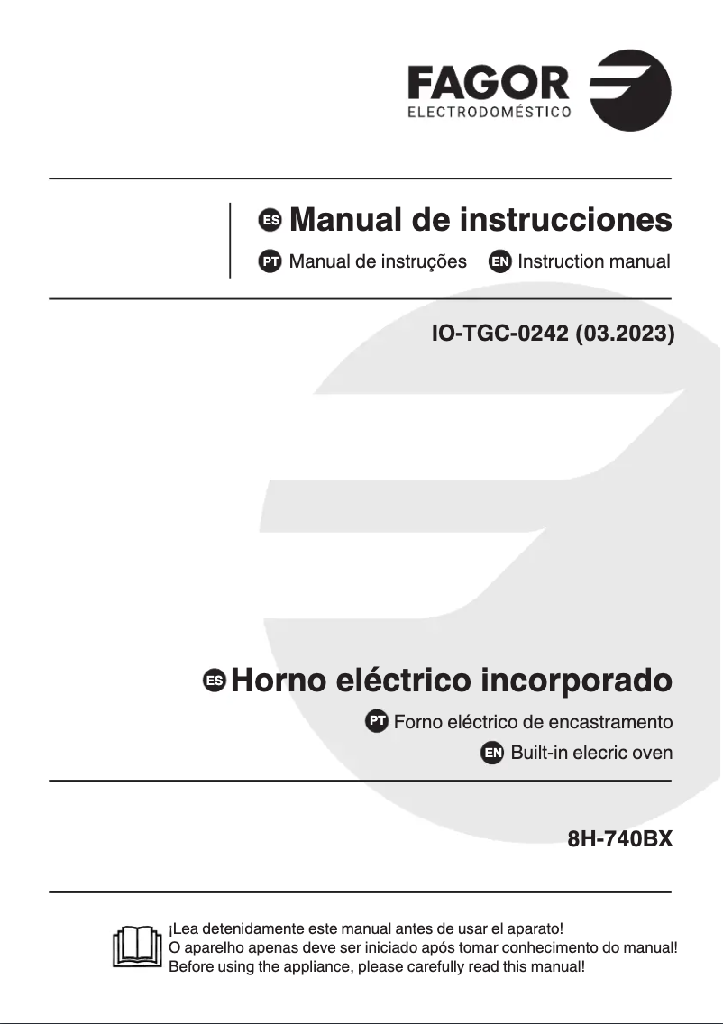 Página 1 del manual Manual de usuario Fagor 8H-740BX