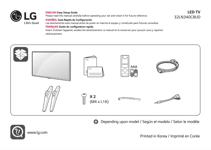 Page n°1 - Manuel utilisateur LG 32LN340CBUD