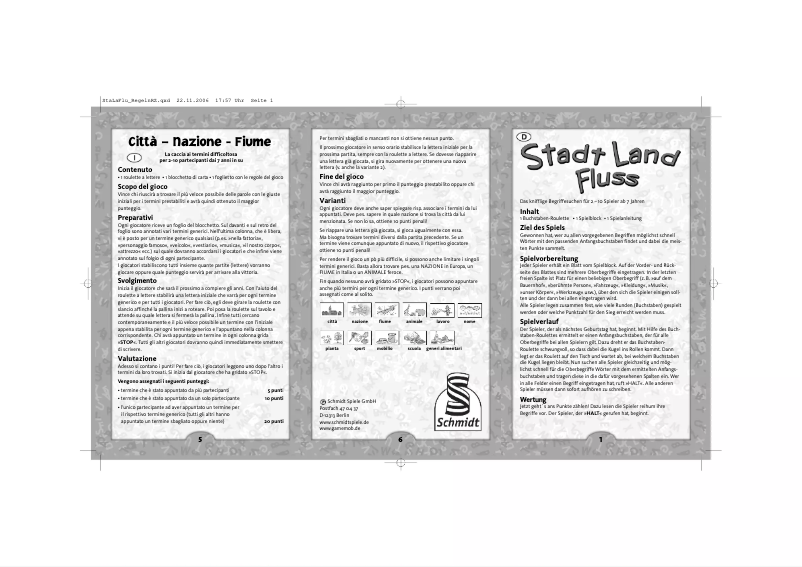 Page n°1 - Manuel utilisateur Schmidt Stadt