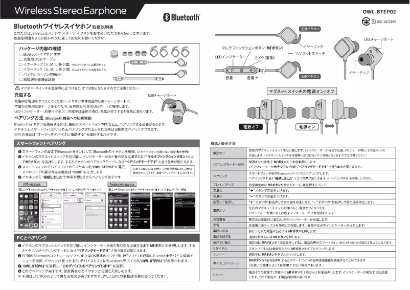 Page n°1 - Manuel utilisateur Owltech OWL-BTEP02