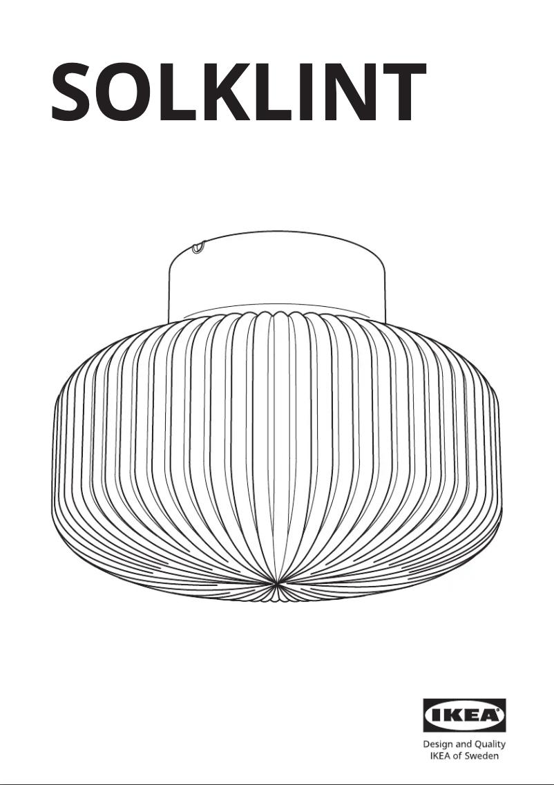 Page 1 de la notice Manuel utilisateur Ikea SOLKLINT 904.720.38
