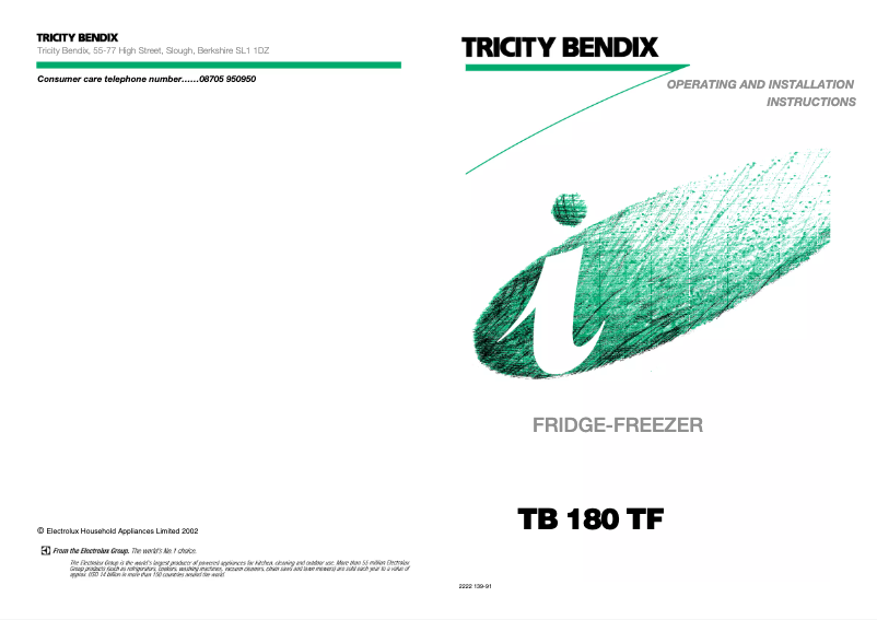 Image de la première page du manuel de l'appareil TB180TF