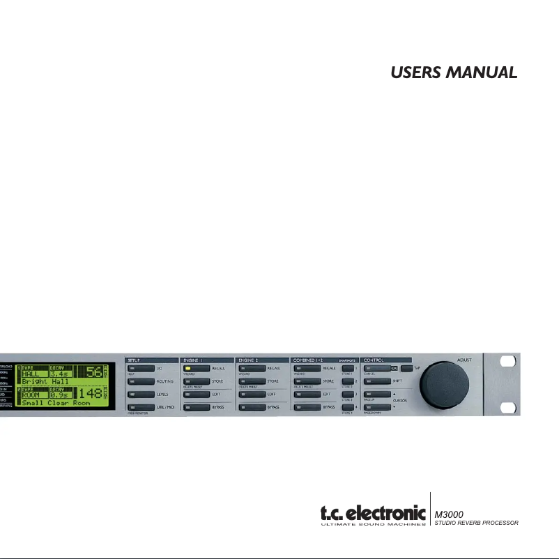 Page n°1 - Manuel utilisateur TC Electronic M3000