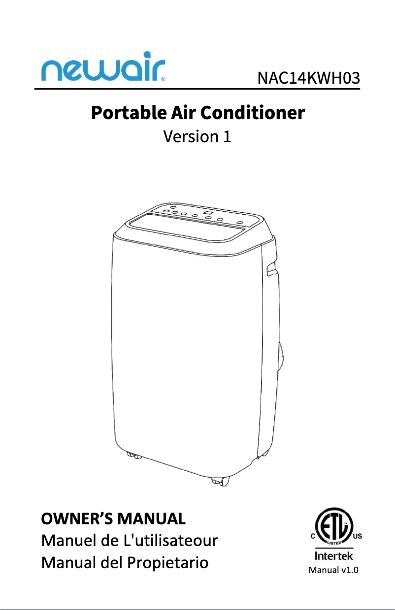Page 1 de la notice Manuel utilisateur NewAir NAC14KWH03