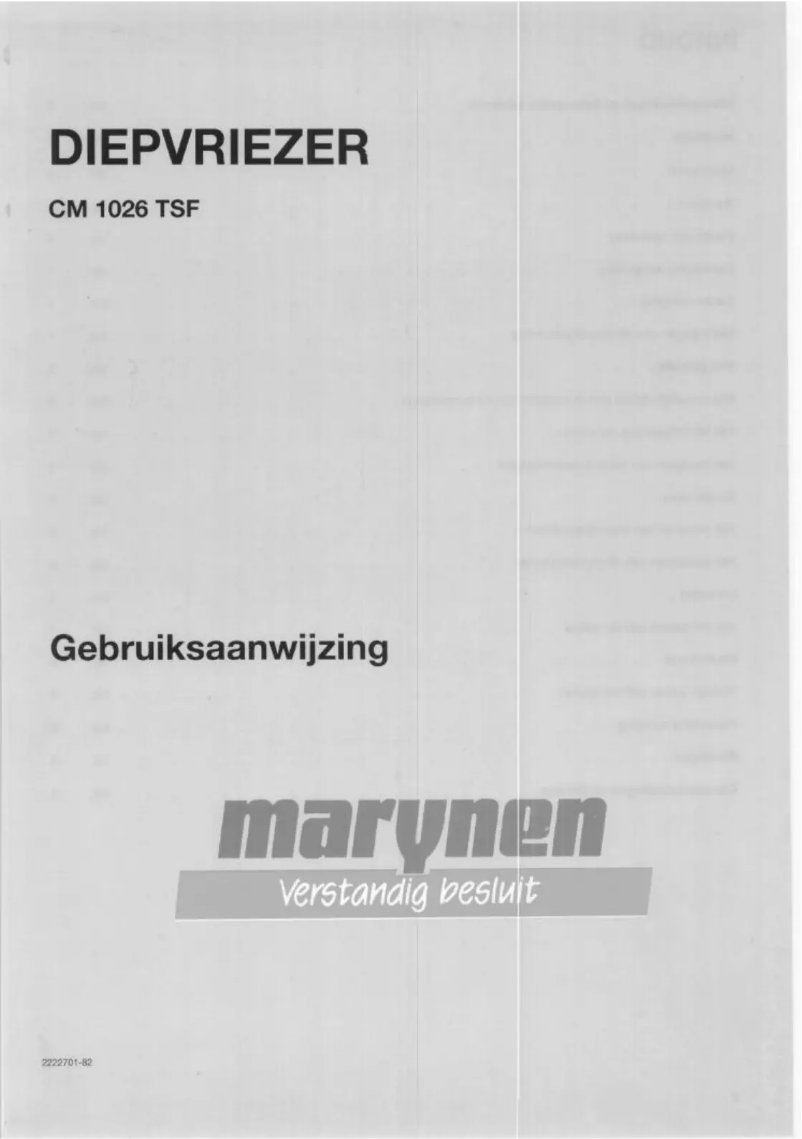 Page n°1 - Manuel utilisateur Marynen CM 1026 TSF