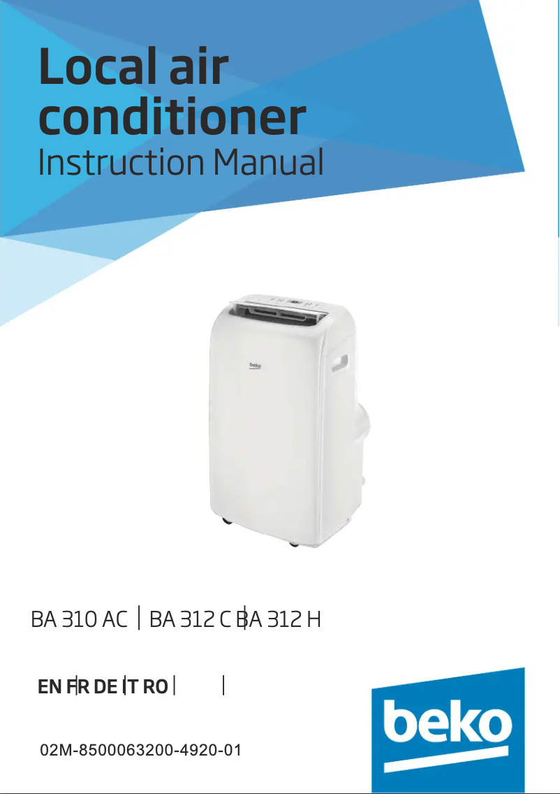 Page 1 de la notice Manuel utilisateur Beko BA310AC