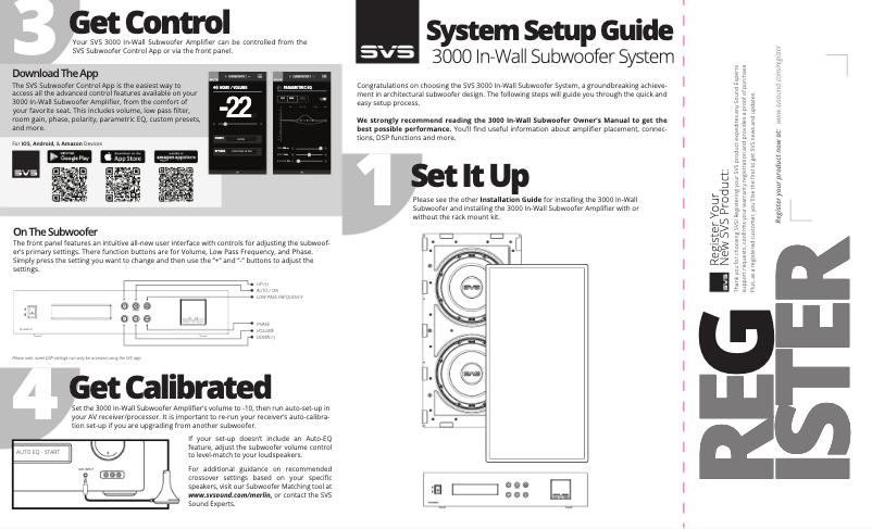 Page n°1 - Guide d'installation SVS 3000 In-Wall Subwoofer System