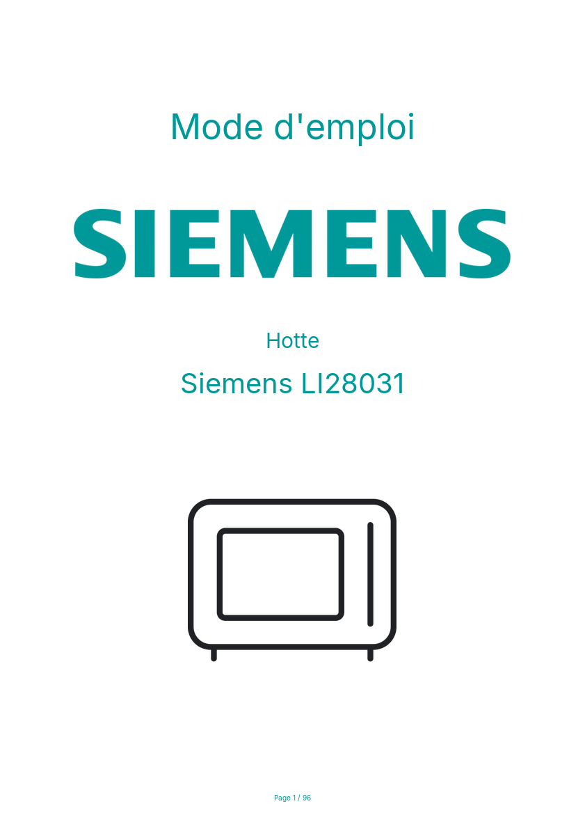 Page n°1 - Mode d'emploi Siemens LI28031