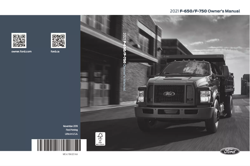 Page n°1 - Manuel utilisateur Ford F-650 Super Duty (2021)