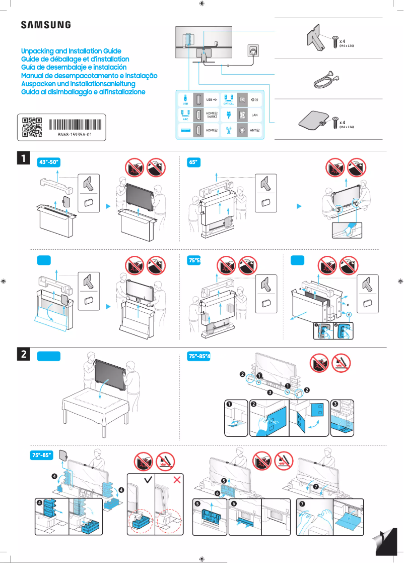 Page 1 de la notice Manuel utilisateur Samsung QN43QN90CAP
