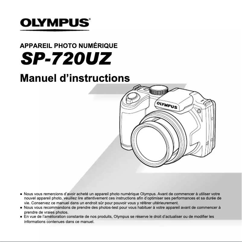 Image de la première page du manuel de l'appareil SP-720UZ