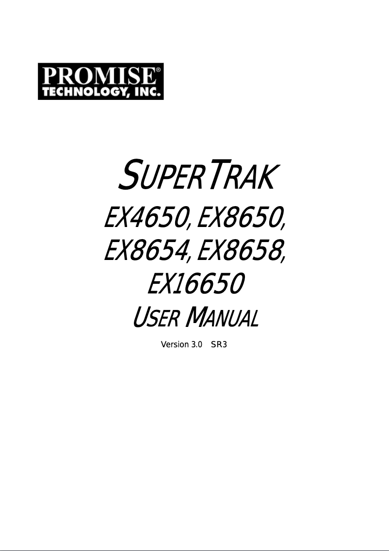 Page n°1 - Manuel utilisateur Promise Technology SuperTrack EX8658