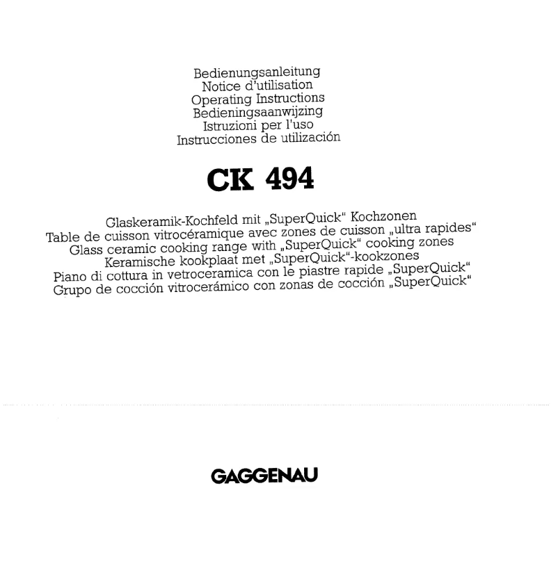 Imagen de la primera página del manual del dispositivo CK 494 115