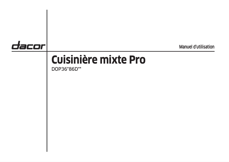 Image de la première page du manuel de l'appareil DOP36T86DLS