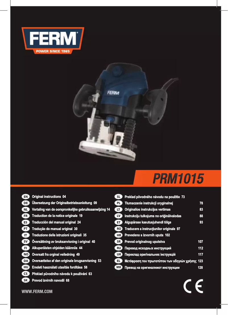 Página 1 del manual Manual de usuario Ferm PRM1015