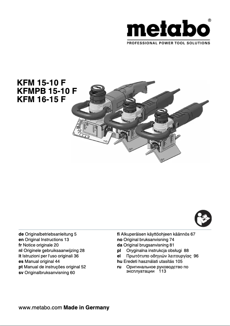 Image de la première page du manuel de l'appareil KFMPB 15-10 F