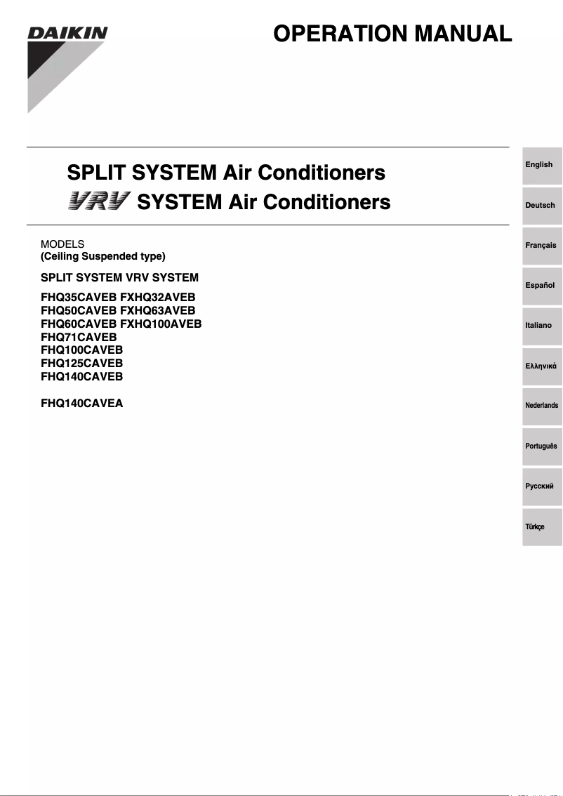 Image de la première page du manuel de l'appareil FHQ100CAVEB