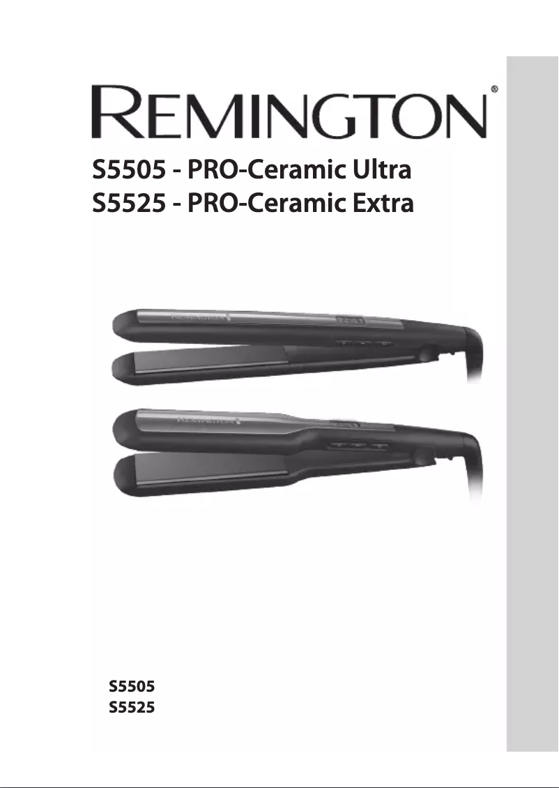 Page 1 de la notice Manuel utilisateur Remington Pro-Ceramic Extra S5525
