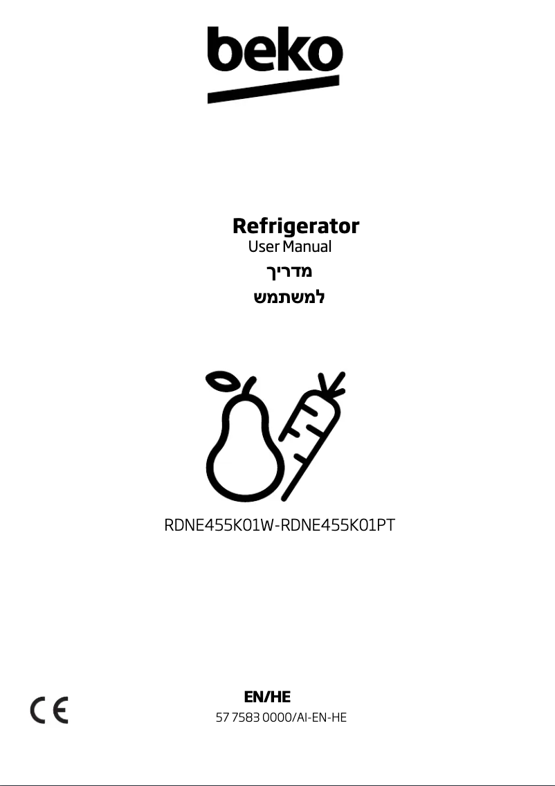 Page n°1 - Manuel utilisateur Beko RDNE455K01W
