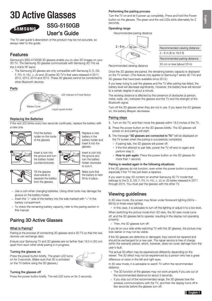 Page 1 de la notice Manuel utilisateur Samsung SSG-5150GB