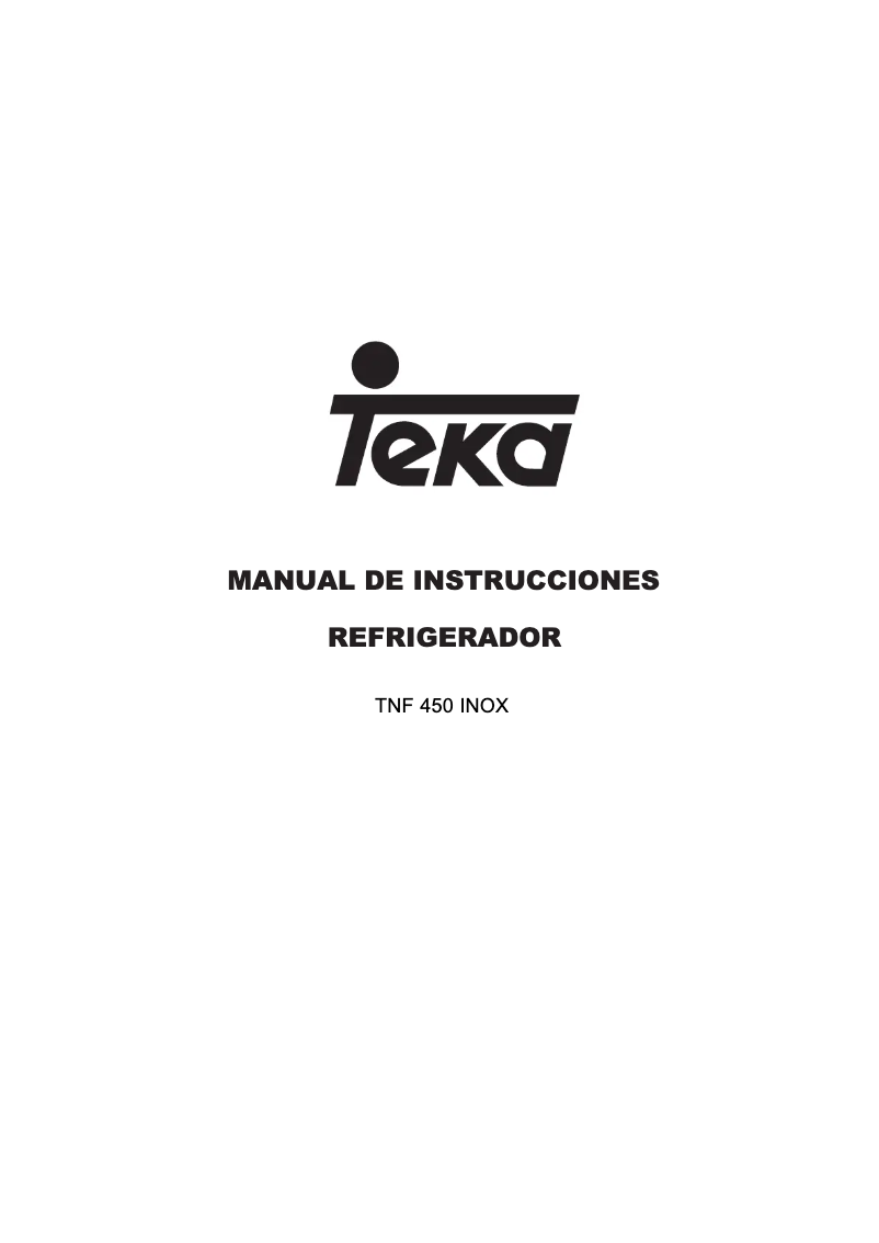 Page 1 de la notice Manuel utilisateur Teka TNF 450