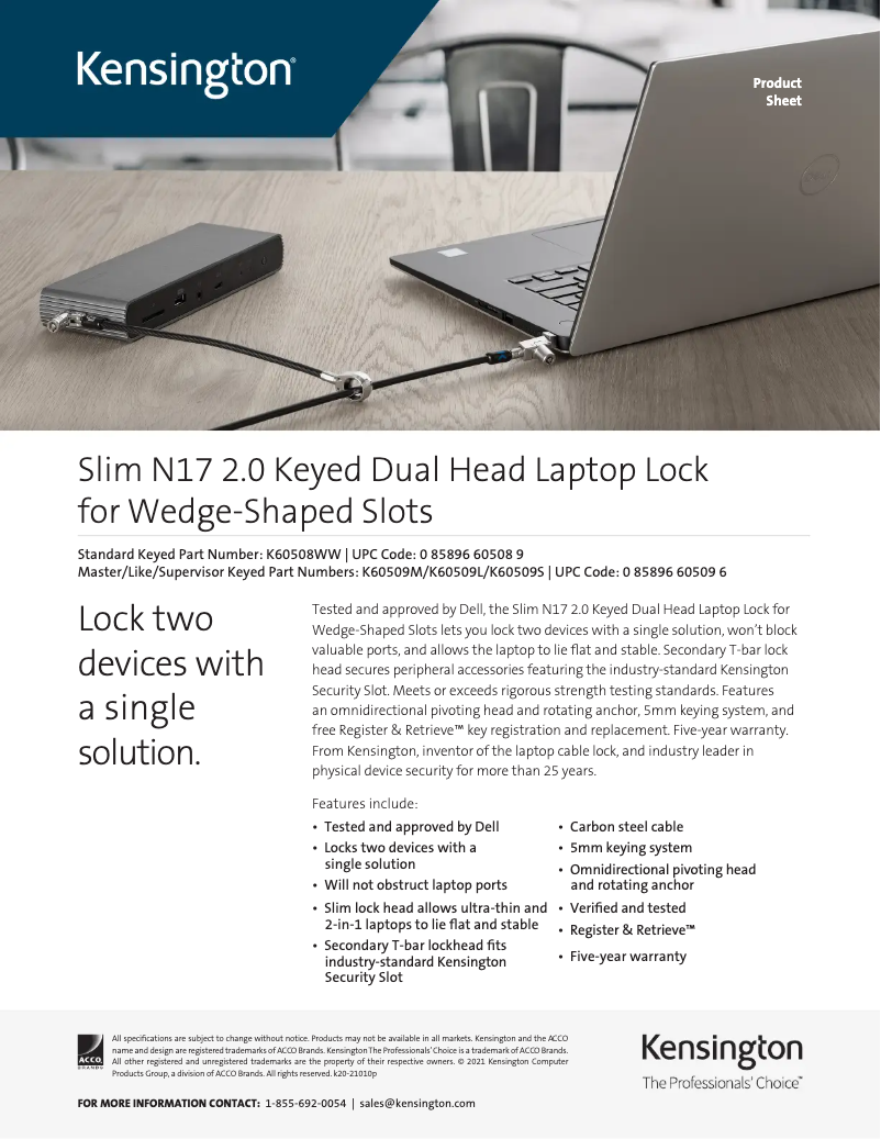 Page n°1 - Manuel utilisateur Kensington K60508WW