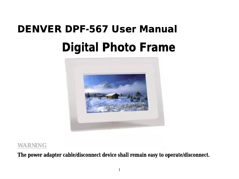 Imagen de la primera página del manual del dispositivo DPF-567