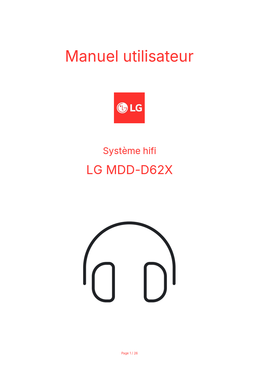 Image de la première page du manuel de l'appareil MDD-D62X