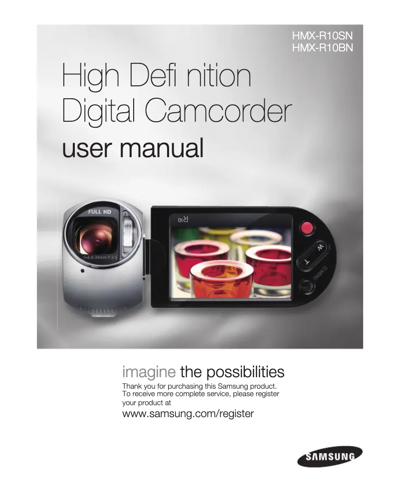 Page 1 de la notice Manuel utilisateur Samsung HMX-R10BN