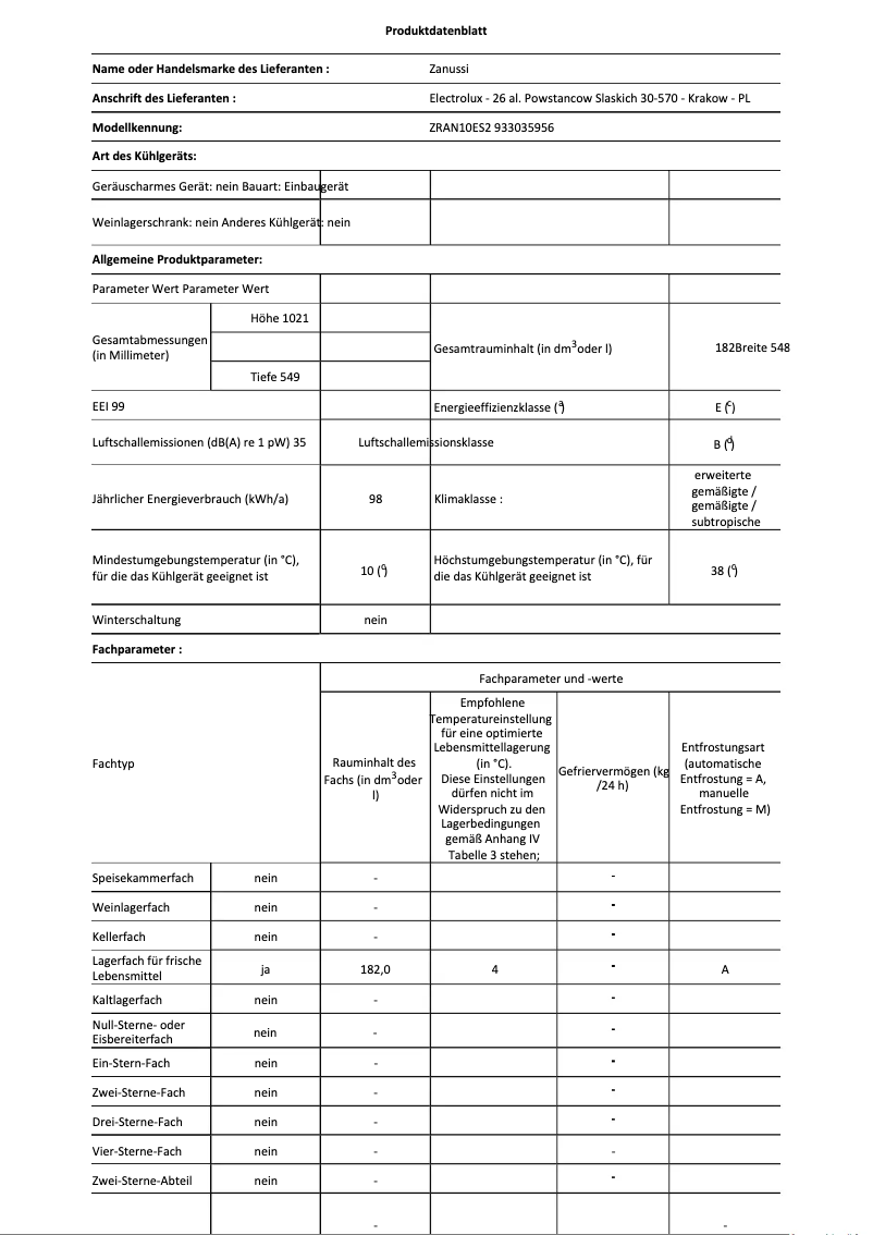 Image de la première page du manuel de l'appareil ZRAN10ES2
