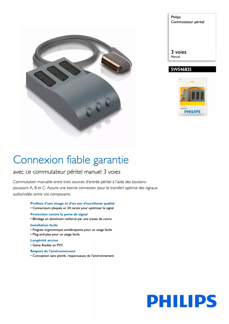 Page n°1 - Fiche technique Philips SWS4683S
