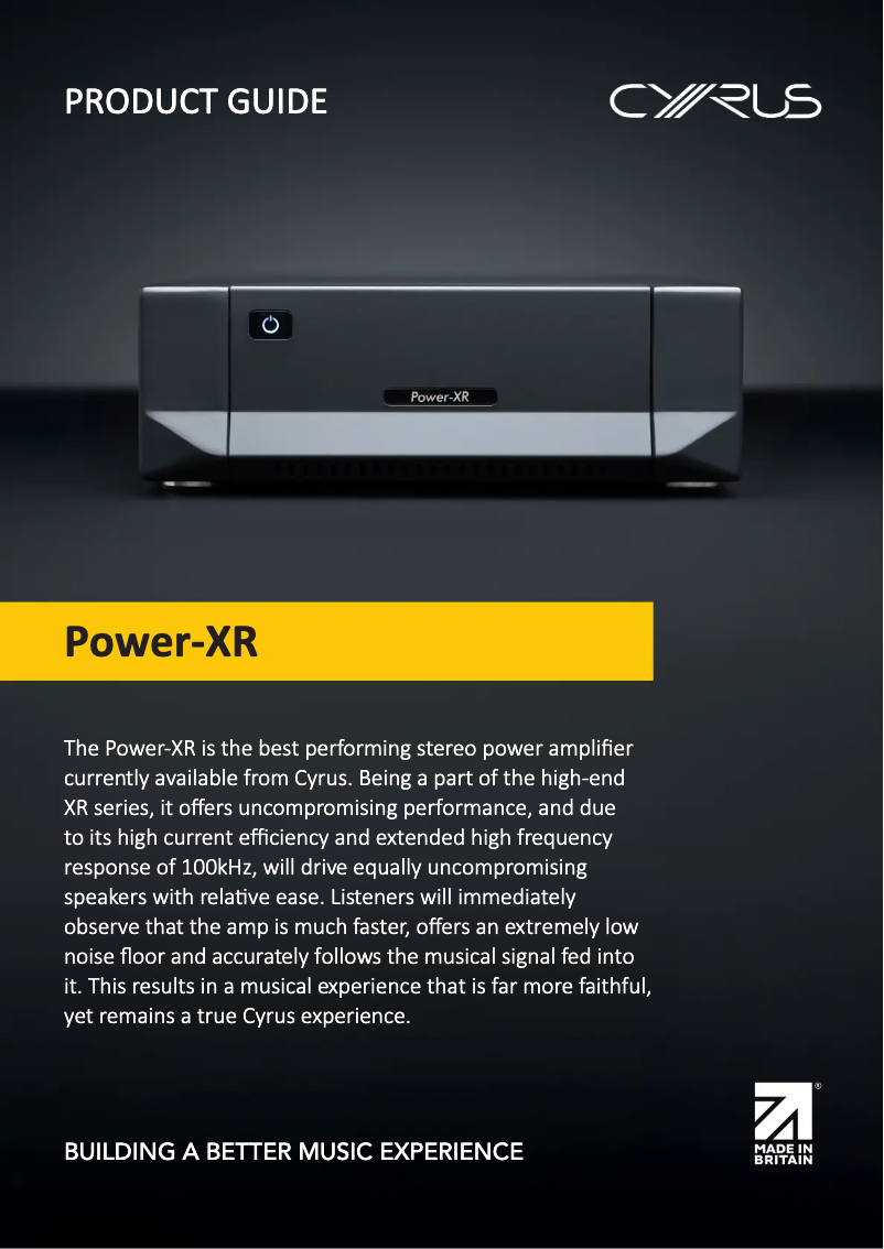 Page n°1 - Brochure Cyrus Power-XR