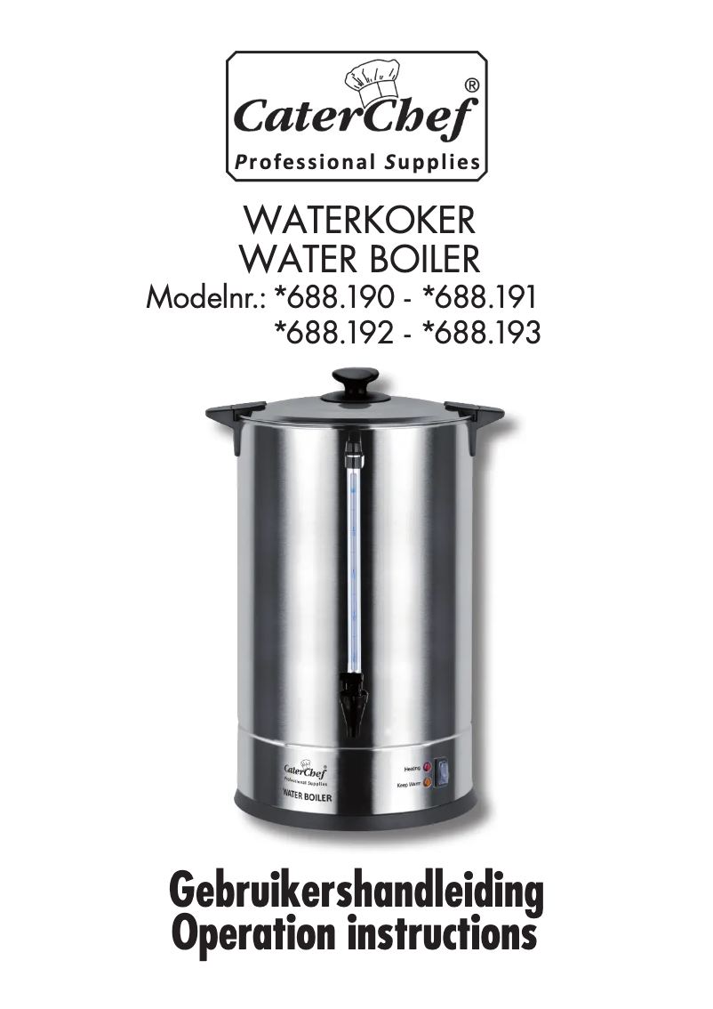 Page 1 de la notice Manuel utilisateur CaterChef 688193