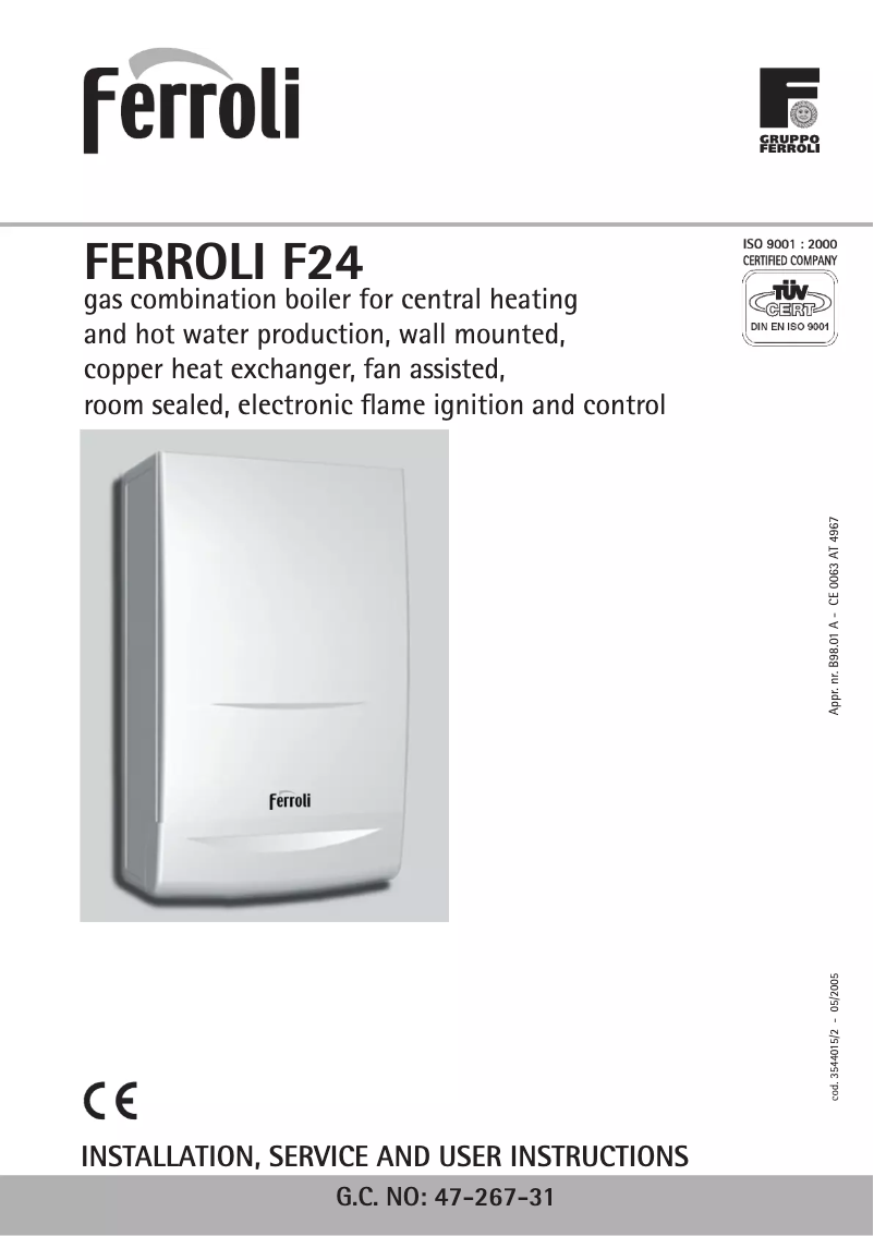 Image de la première page du manuel de l'appareil F 24