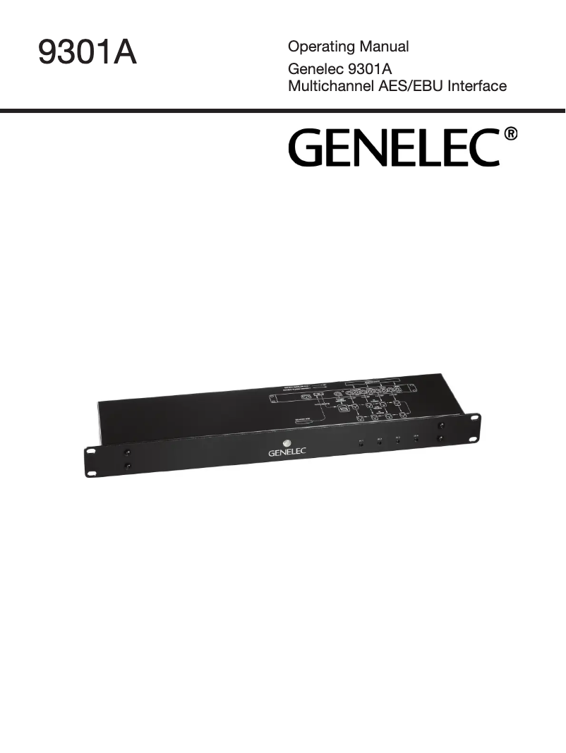 Page 1 de la notice Manuel utilisateur Genelec 9301A